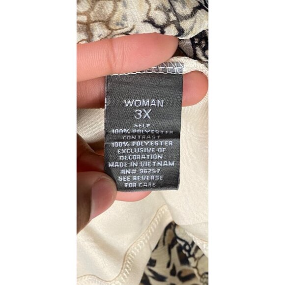 Roz & Ali Animal Print Leopard Beaded Chiffon Blouse Womens Size 3X Lightweight - Picture 5 of 9